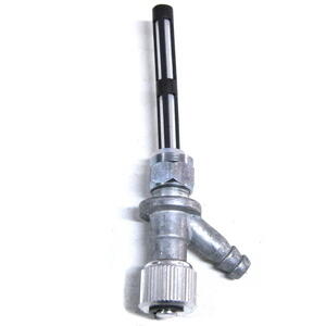 Rubinetto benzina M12x1 uscita laterale inclinata 8mm alluminio