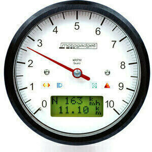 Strumento elettronico multifunzione Motogadget ChronoClassic Tacho 10K bianco ghiera nero