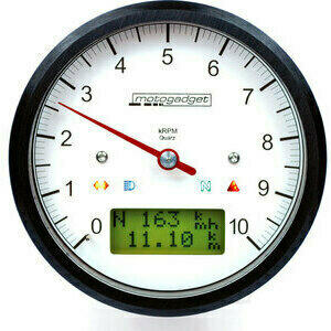 Strumento elettronico multifunzione Motogadget ChronoClassic Tacho 10K bianco ghiera nero