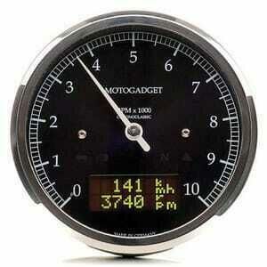 Strumento elettronico multifunzione Motogadget ChronoClassic Tacho 10K Dark ghiera lucido