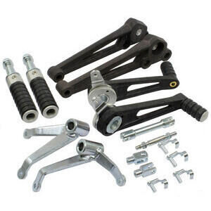 Kit pedane arretrate per Moto Guzzi 850 Le Mans III Tarozzi rivestiti pieghevoli