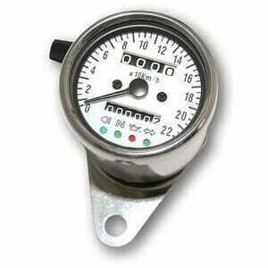 Contachilometri meccanico Classic K=1.4 con spie corpo cromo fondo bianco