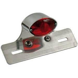 Fanalino posteriore alogeno Cat-Eye mini cromo con portatarga