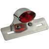 Fanalino posteriore alogeno Cat-Eye micro cromo con portatarga