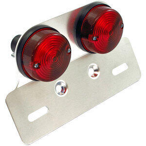 Fanalino posteriore alogeno Round Dual con portatarga