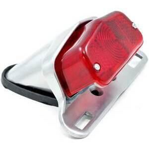 Halogen tail light Lucas Replica chrome license plate holder