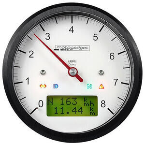 Strumento elettronico multifunzione Motogadget ChronoClassic Tacho 8K bianco ghiera nero