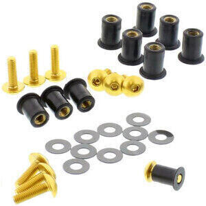 Dado elastico carenature M5x16mm completo kit 10pz oro