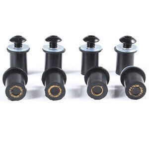 Dado elastico carenature M6x16mm completo kit 8pz nero
