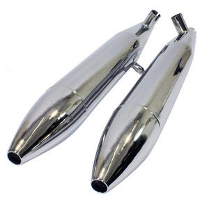 Coppia finali di scarico per Moto Guzzi V 7 Special Busso cromo
