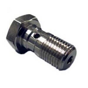 Bullone forato M10x1.25 singolo testa piatta acciaio grigio
