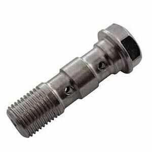 Bullone forato M10x1 doppio testa piatta acciaio grigio