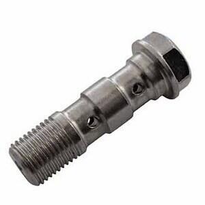 Bullone forato M10x1 doppio testa piatta acciaio grigio