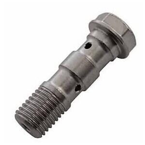 Bullone forato M10x1.25 doppio testa piatta acciaio grigio