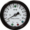 Contagiri elettronico MMB Old Style 12K con spie corpo nero fondo bianco