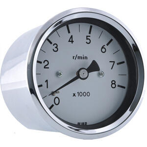 Contagiri elettronico MMB Old Style 8K corpo cromo fondo bianco