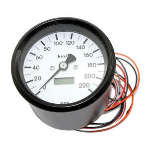 Contachilometri elettronico MMB Classic corpo nero fondo bianco