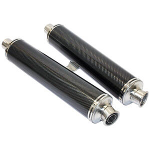 Coppia finali di scarico per Moto Guzzi 1100 Sport Mistral rotondo carbonio