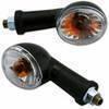 Coppia frecce alogene Oval mini lunghe nero trasparente