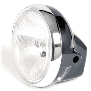 Faro anteriore 6\'\' Honda CB 400 N Replica originale alogeno nero ghiera cromo