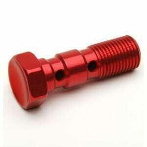 Bullone forato M10x1 doppio testa svasata alluminio rosso