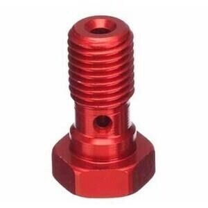 Banjo bolt M10x1 single flat head alloy red