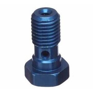 Bullone forato M10x1 singolo testa piatta alluminio blu