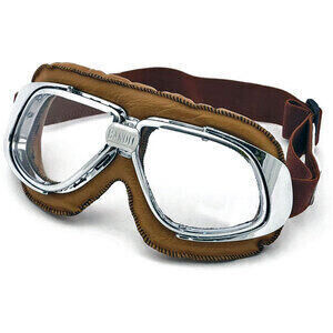 Maschera moto Bandit Classic marrone lenti trasparente