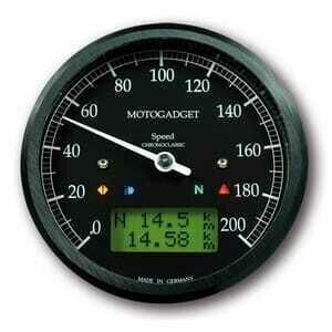 Strumento elettronico multifunzione Motogadget ChronoClassic Speedo 200Km/h nero