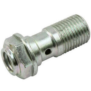 Bullone forato M10x1 singolo acciaio grigio con alloggio spurgo