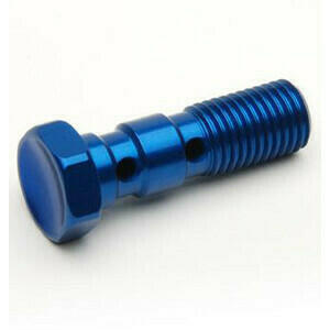 Bullone forato M10x1.25 doppio testa svasata alluminio blu