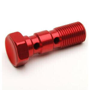 Bullone forato M10x1.25 doppio testa svasata alluminio rosso