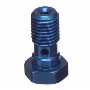 Bullone forato M10x1,25 singolo testa piatta alluminio blu