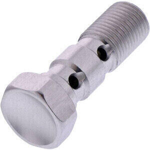 Bullone forato M10x1 doppio testa svasata alluminio grigio