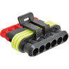 Electrical cable connector housing 6 pins SuperSeal male