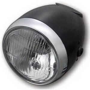 Faro anteriore alogeno 5.3/4'' Daytona Vintage nero ghiera cromo