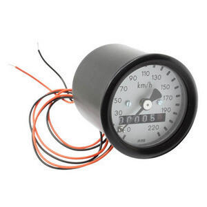Contachilometri meccanico MMB Sport mini K=1 M16 corpo nero fondo bianco