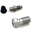 Bullone forato M10x1 singolo alluminio grigio con spurgo grigio e cappuggio