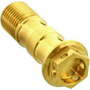Bullone forato M10x1.25 doppio testa alleggerita inox oro