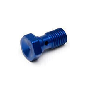 Bullone forato M10x1 singolo testa svasata alluminio blu