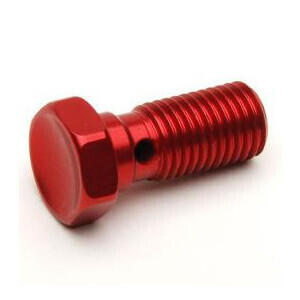 Bullone forato M10x1.25 singolo testa svasata alluminio rosso