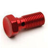 Bullone forato M10x1 singolo testa svasata alluminio rosso