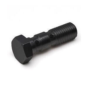 Bullone forato M10x1,25 doppio testa piatta acciaio nero