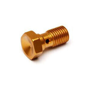 Bullone forato M10x1.25 singolo testa svasata alluminio oro