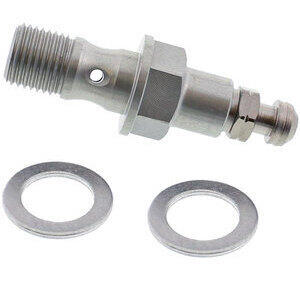 Bullone forato M10x1 singolo alluminio grigio con spurgo grigio