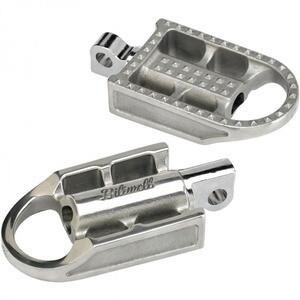 Coppia pedalini poggiapiedi per Harley-Davidson BiltWell Mushman guidatore/passeggero grigio