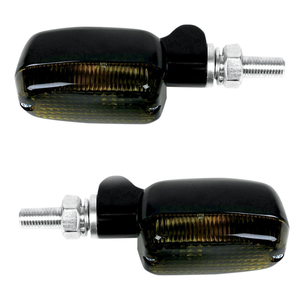Coppia frecce alogene K&S Oval con luce posizione nero fumè