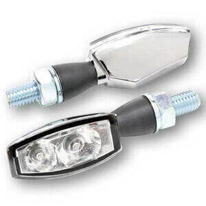 Coppia frecce led Highsider Blaze cromo con fanalino posteriore