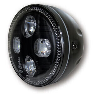 Faro anteriore 5.3/4\'\' Highsider Cafe Racer full led nero opaco