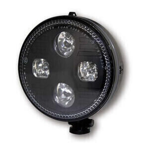 Faro anteriore 5.3/4\'\' Highsider Cafe Racer full led attacco basso nero opaco